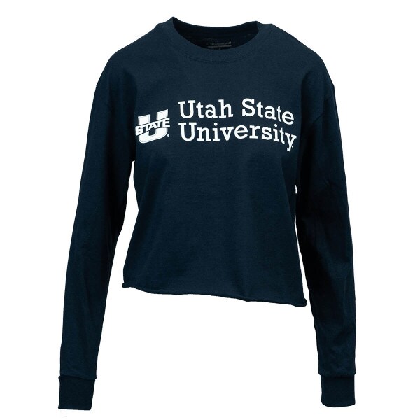Utah State University U-State Cropped Long-Sleeve Champion T-Shirt